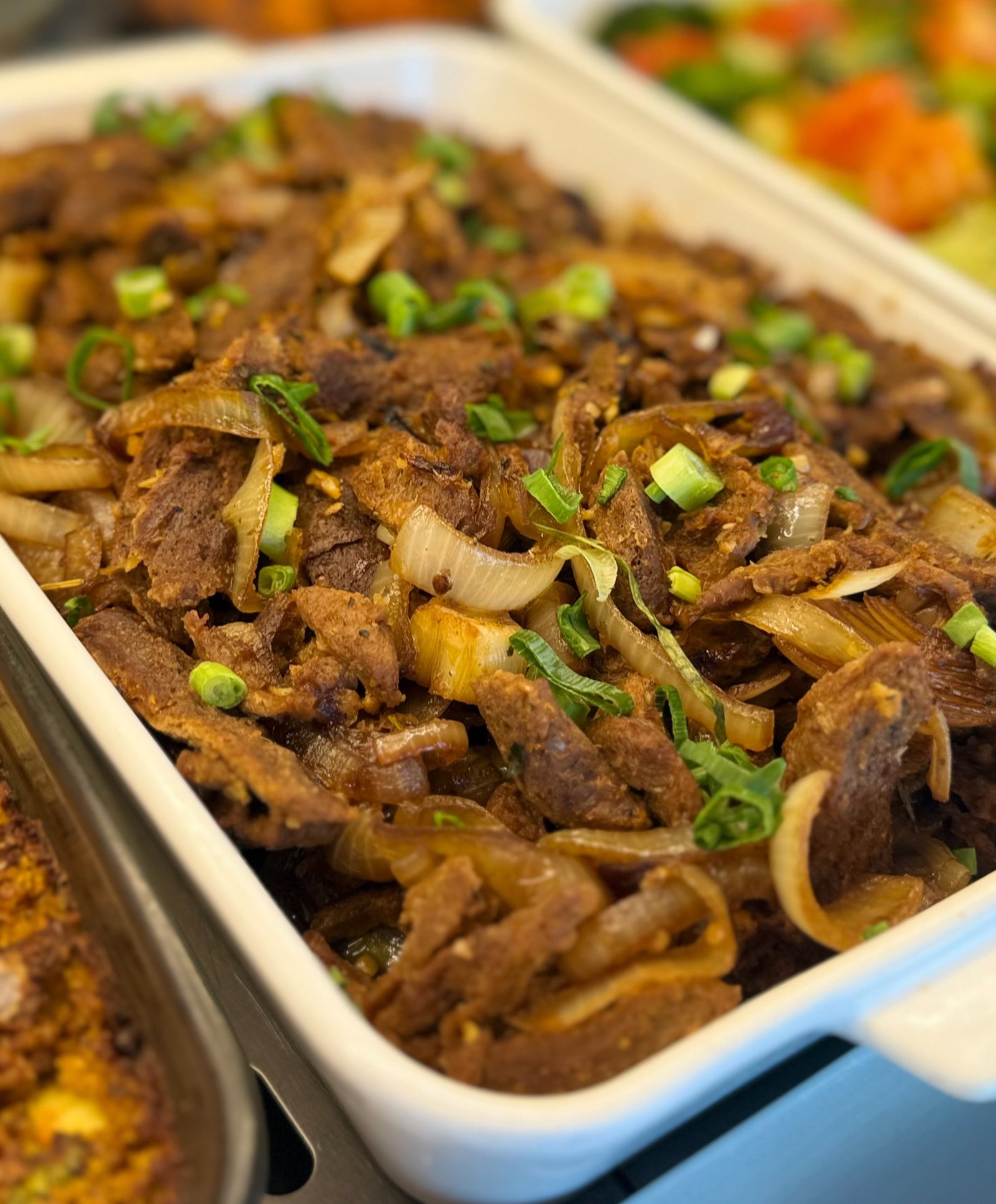 Variety of vegan dishes from the buffet